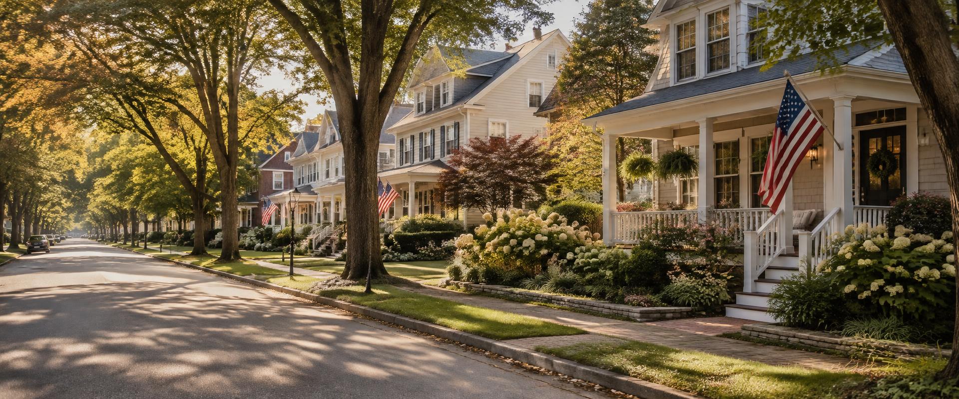 Quiet tree-shaded street of welcoming porch-front homes